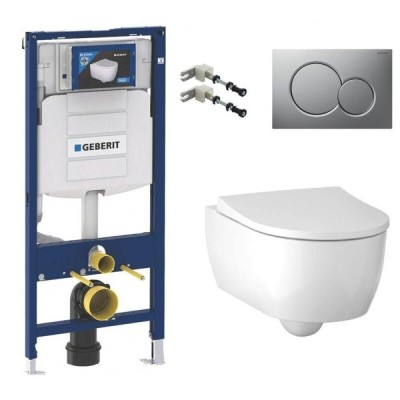 Инсталляция Geberit с безободковым унитазом Geberit iCon Rimfree, 500.300.JQ.5, сиденье микролифт, комплект Идеальная пара