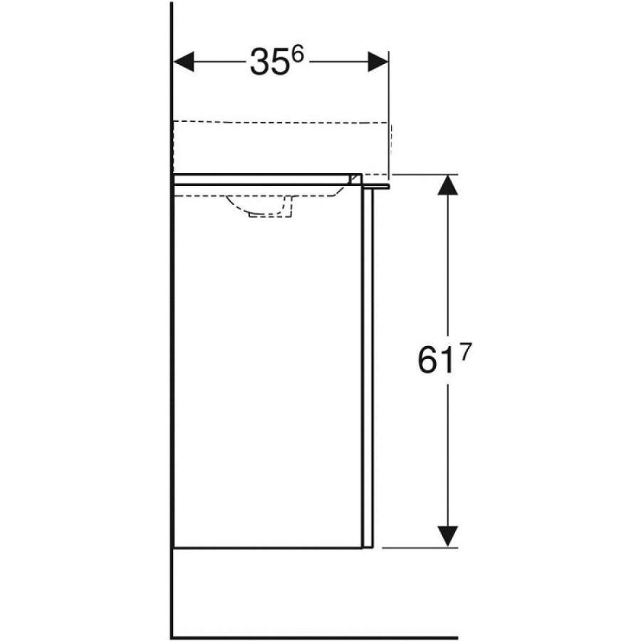 Тумба под раковину Geberit Smyle Square 500.351.JR.1/500.350.JR.1, 45 см, L/R, подвесная, цвет пекан