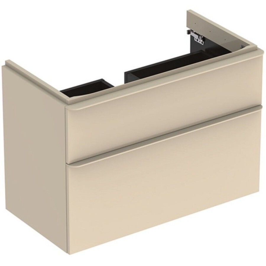 Тумба под раковину Geberit Smyle Square 500.354.JL.1, 88.4 см, подвесная, цвет песчаный глянец