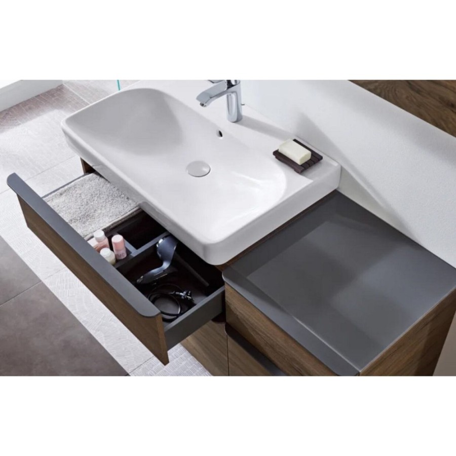 Тумба под раковину Geberit Smyle Square 500.354.JR.1, 88.4 см, подвесная, цвет пекан