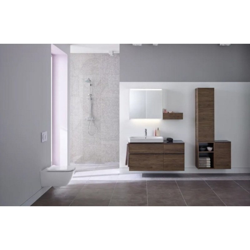 Полка Geberit Smyle Square 500.362.JR.1, 45 см, с крючками для полотенец, цвет орех пекан