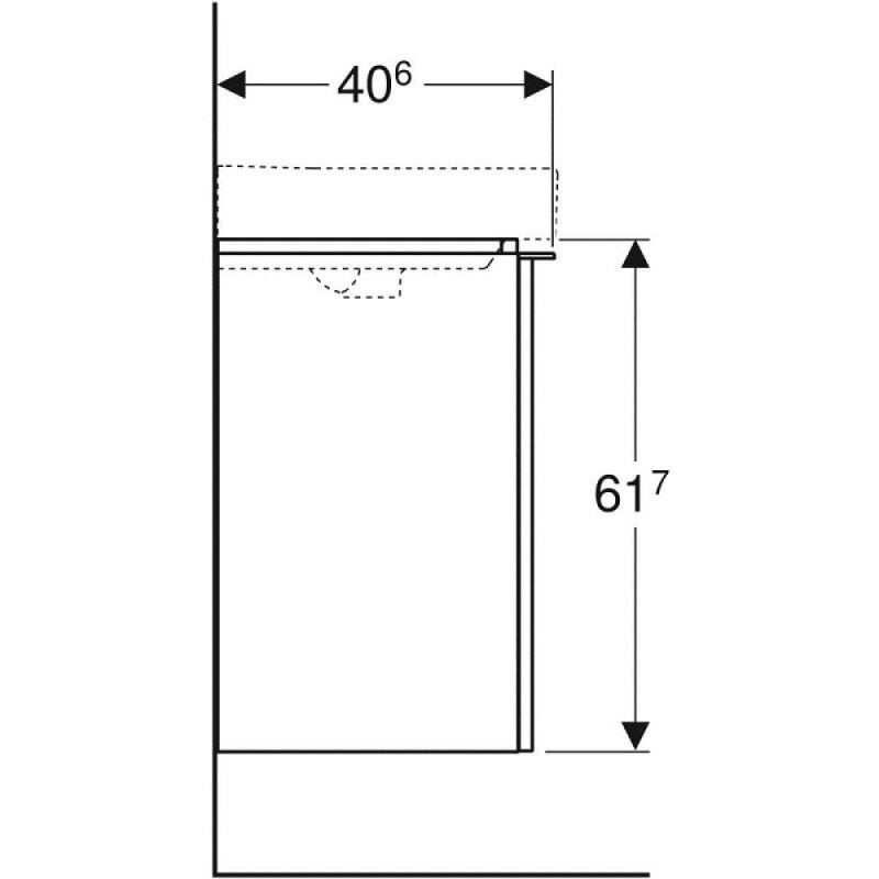 Тумба под раковину Geberit Smyle Square 500.364.JR.1/500.363.JR.1, 49 см, L/R, подвесная, цвет орех пекан