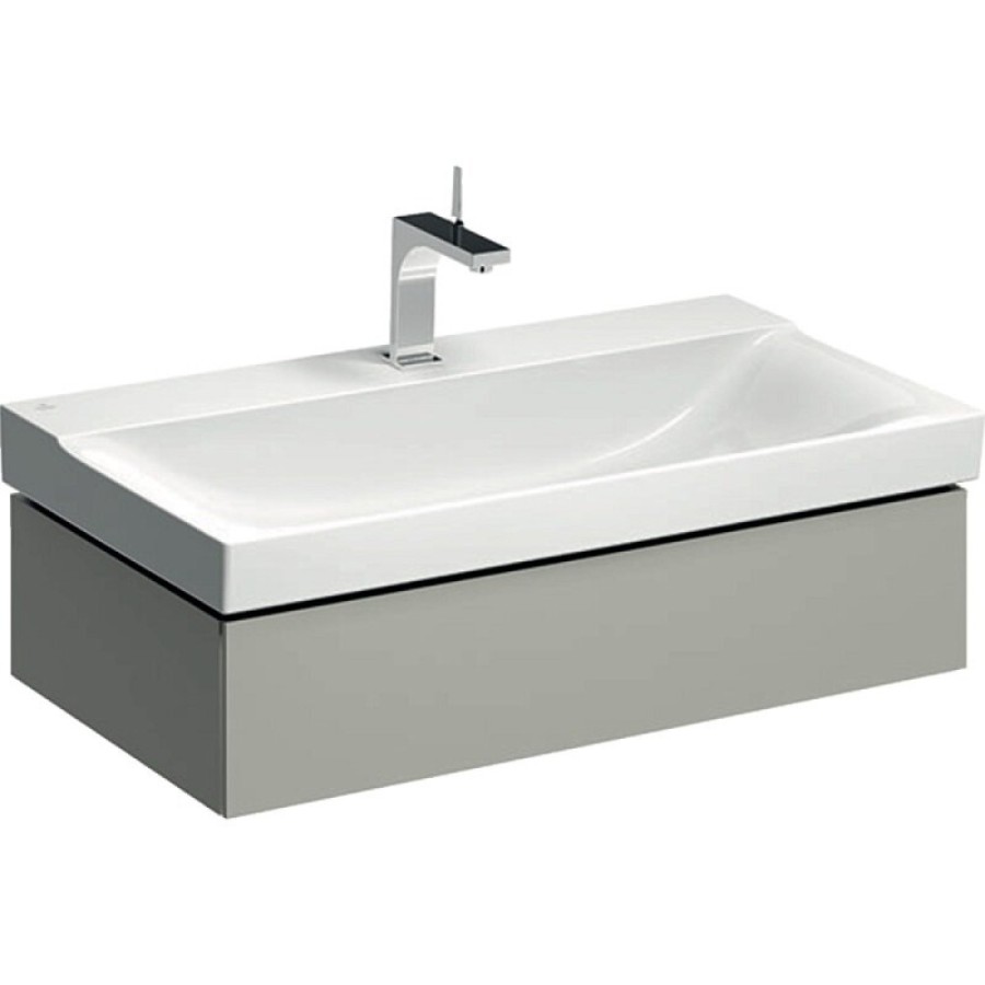 Тумба под раковину Geberit Xeno 500.508.00.1, 88 см, подвесная, серая