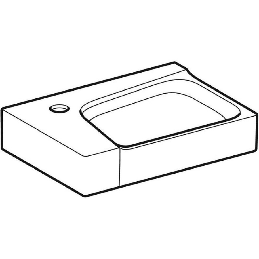 Раковина Geberit Xeno 500.529.01.1/500.528.01.1, L/R, 40 см, фарфор, белая