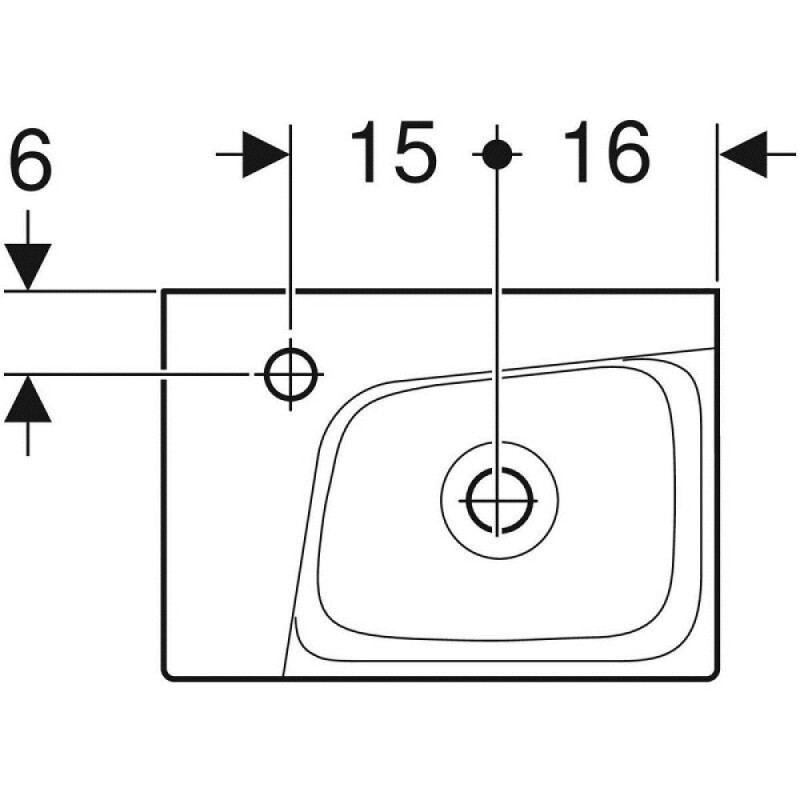 Раковина Geberit Xeno 500.529.01.1/500.528.01.1, L/R, 40 см, фарфор, белая