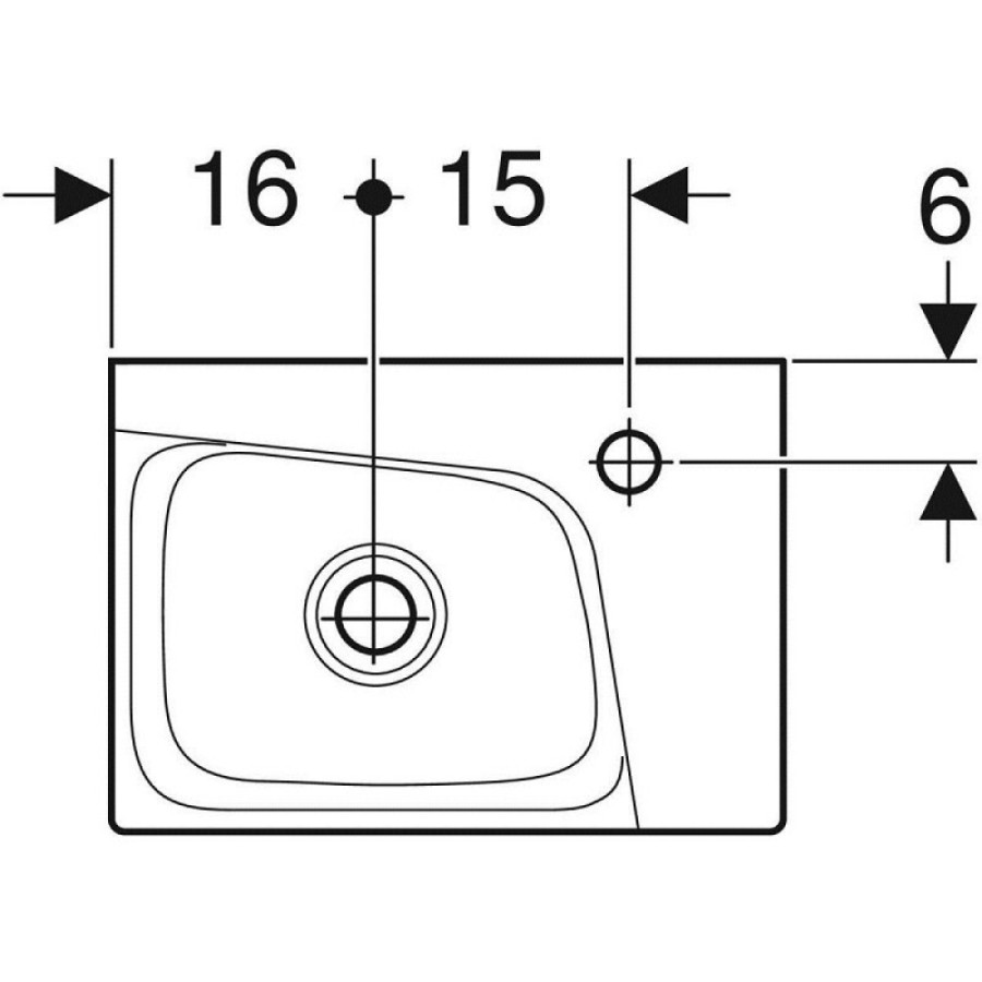 Раковина Geberit Xeno 500.529.01.1/500.528.01.1, L/R, 40 см, фарфор, белая