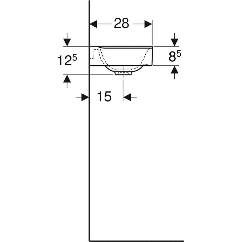 Раковина Geberit Xeno 500.529.01.1/500.528.01.1, L/R, 40 см, фарфор, белая
