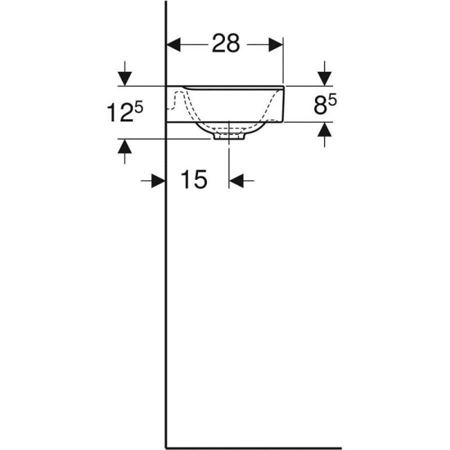 Раковина Geberit Xeno 500.529.01.1/500.528.01.1, L/R, 40 см, фарфор, белая