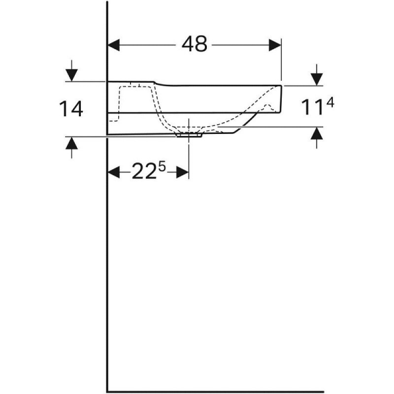 Раковина Geberit Xeno 500.530.01.1, 60 см, фарфор, белая