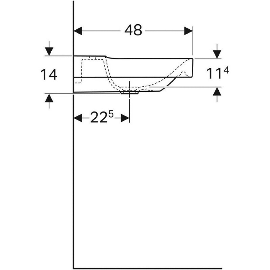 Раковина Geberit Xeno 500.530.01.1, 60 см, фарфор, белая