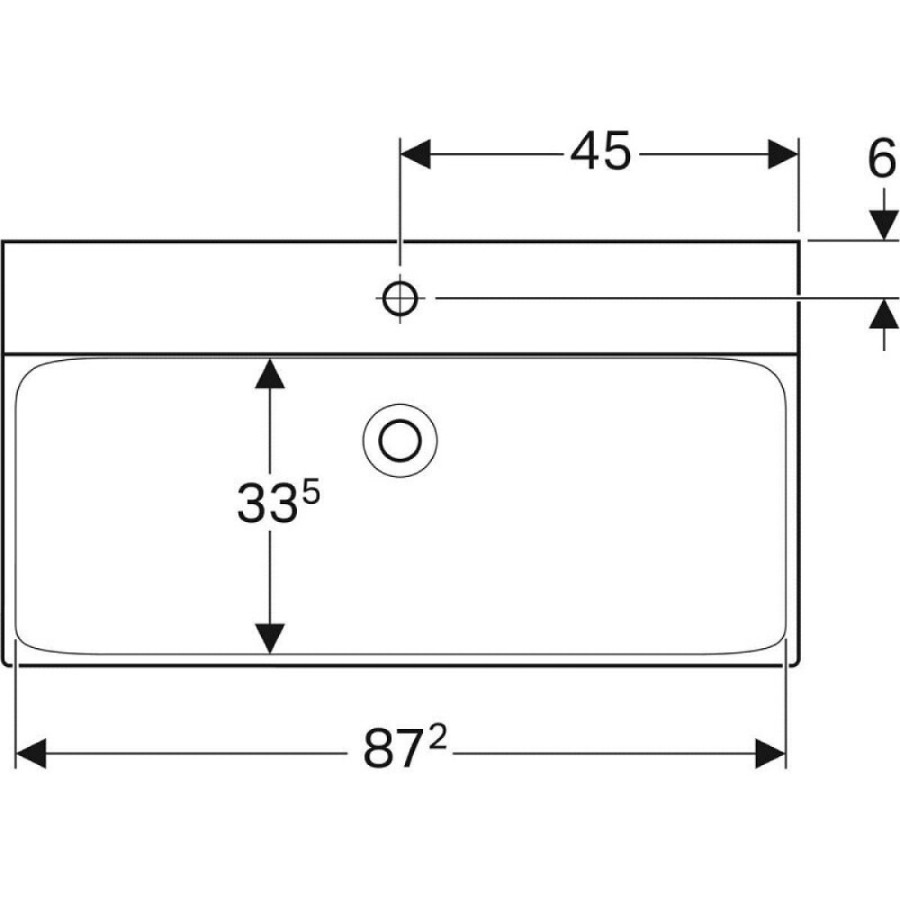 Раковина Geberit Xeno 500.531.01.1, 90 см, фарфор, белая