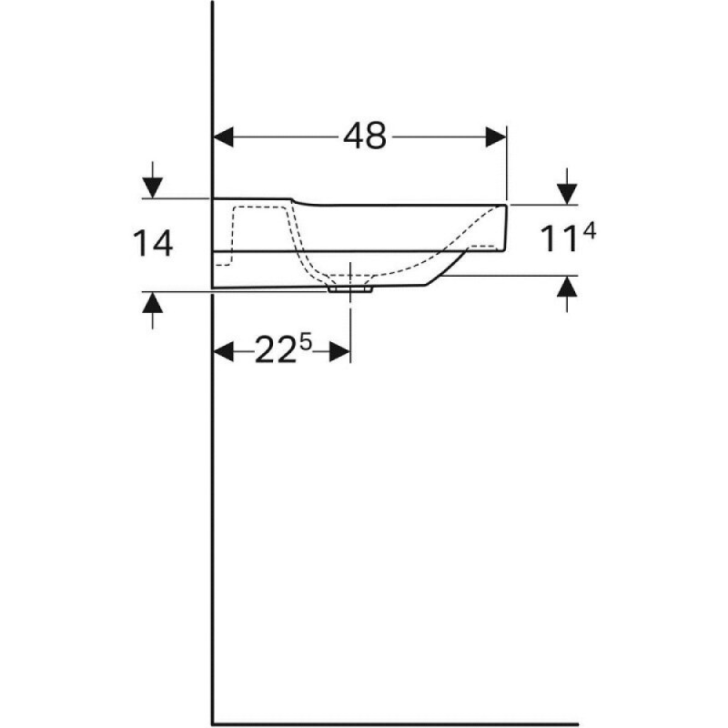 Раковина Geberit Xeno 500.532.01.1, 90 см, фарфор, белая
