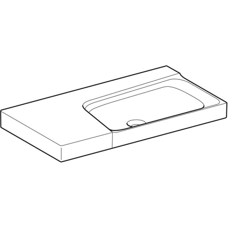 Раковина Geberit Xeno 500.534.01.1/500.536.01.1, 90см, L/R, фарфор, белая