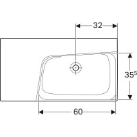Раковина Geberit Xeno 500.534.01.1/500.536.01.1, 90см, L/R, фарфор, белая