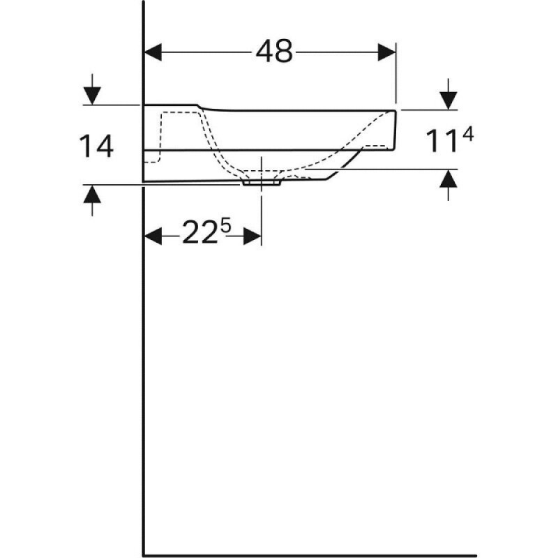 Раковина Geberit Xeno 500.534.01.1/500.536.01.1, 90см, L/R, фарфор, белая