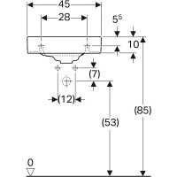 Раковина Geberit Citterio 500.541.01.1, 45 х 30 см, белая