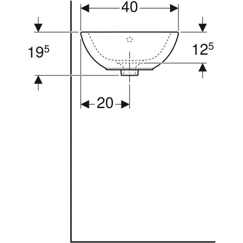 Раковина Geberit Citterio 500.543.01.1, 56 см, фарфор, белая
