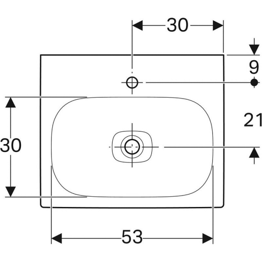 Раковина Geberit Citterio 500.544.01.1, 60 см, фарфор, белая
