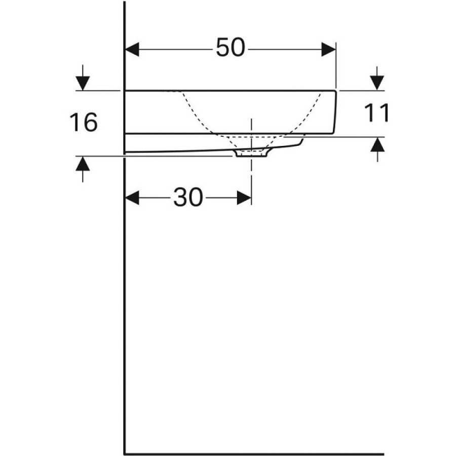 Раковина Geberit Citterio 500.544.01.1, 60 см, фарфор, белая