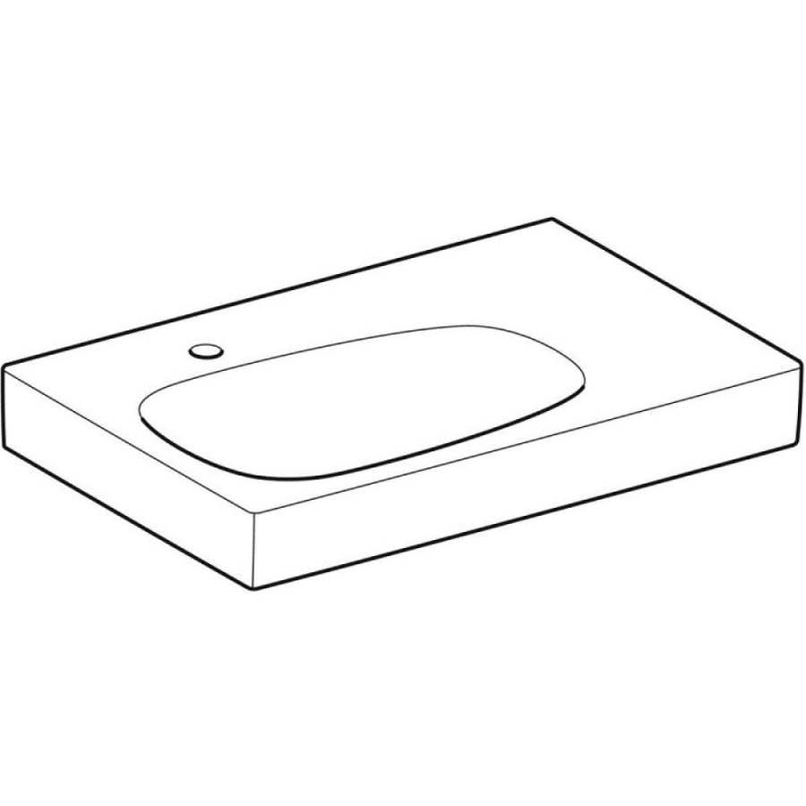 Раковина Geberit Citterio 500.545.01.1/ 500.546.01.1, 75 см, L/R, фарфор, белая