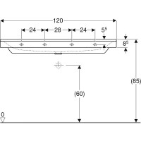 Раковина Geberit Xeno 500.550.01.1,120 см, фарфор, белая