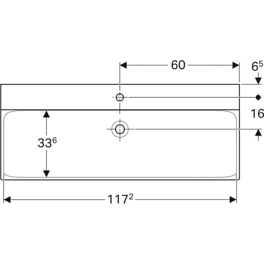Раковина Geberit Xeno 500.551.01.1, 120 см, фарфор, белая
