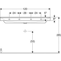 Раковина Geberit Xeno 500.551.01.1, 120 см, фарфор, белая