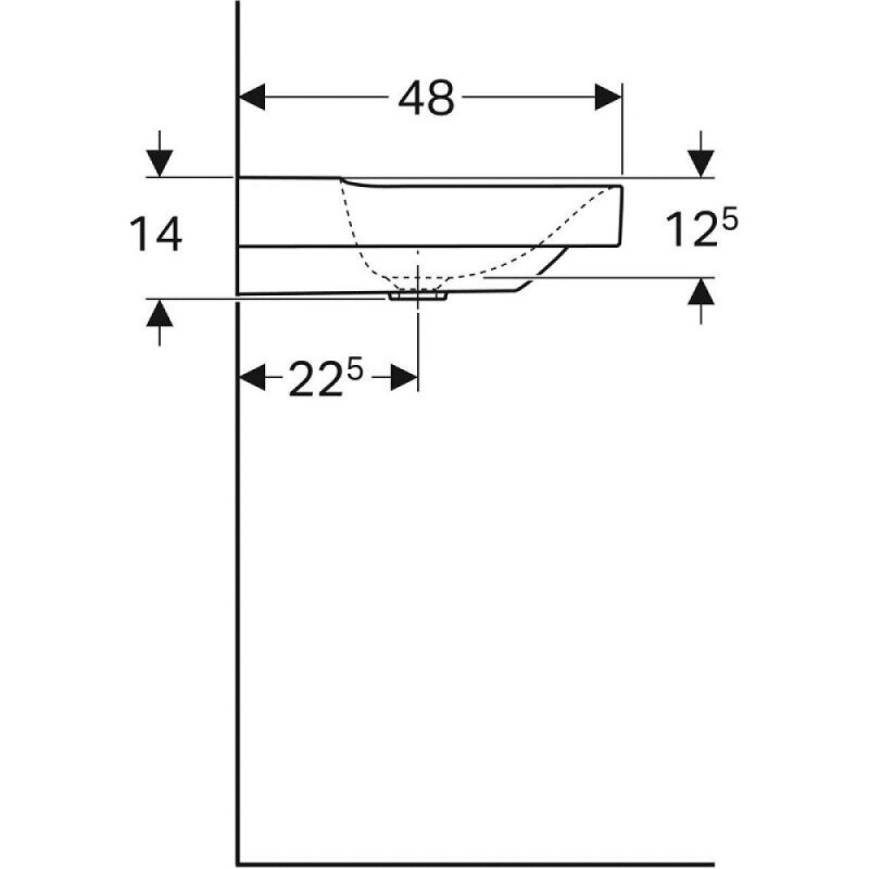 Раковина Geberit Xeno 500.551.01.1, 120 см, фарфор, белая