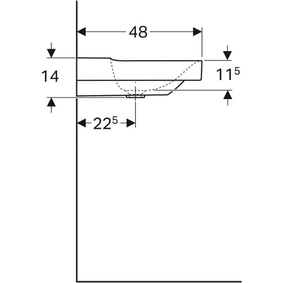 Раковина Geberit Xeno2 500.552.01.1, 120 см, фарфор, белая