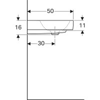 Раковина Geberit Citterio 500.553.01.1, 120 см, фарфор, белая