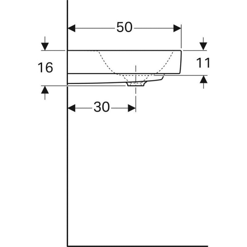 Раковина Geberit Citterio 500.553.01.1, 120 см, фарфор, белая