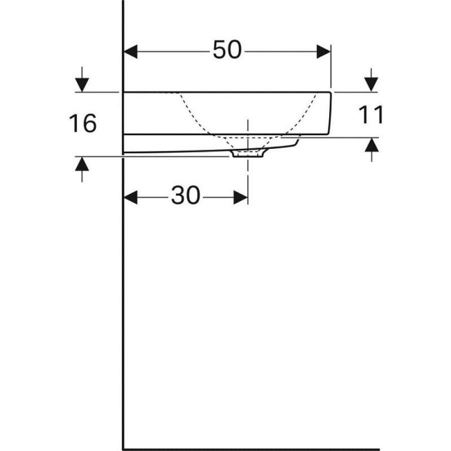 Раковина Geberit Citterio 500.553.01.1, 120 см, фарфор, белая