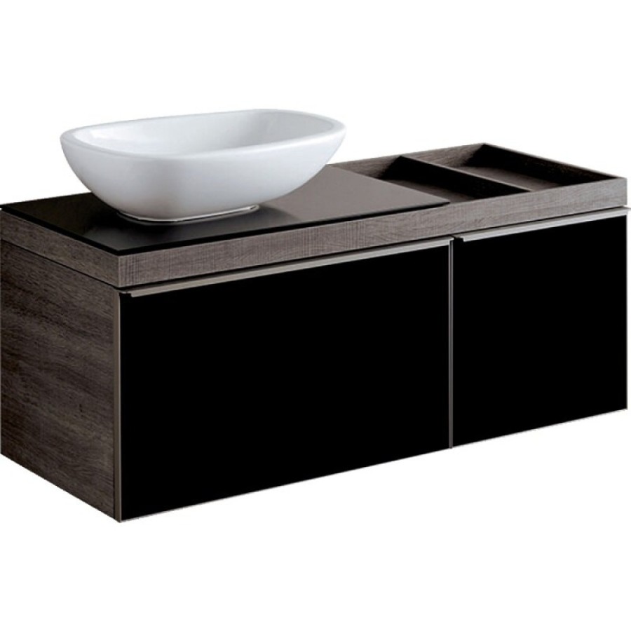 Тумба под раковину Geberit Citterio 500.564.JJ.1/500.565.JJ.1, 120 см, L/R, подвесная, цвет темный дуб