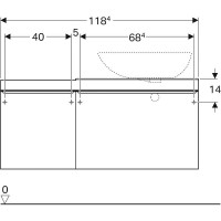 Тумба под раковину Geberit Citterio 500.564.JJ.1/500.565.JJ.1, 120 см, L/R, подвесная, цвет темный дуб