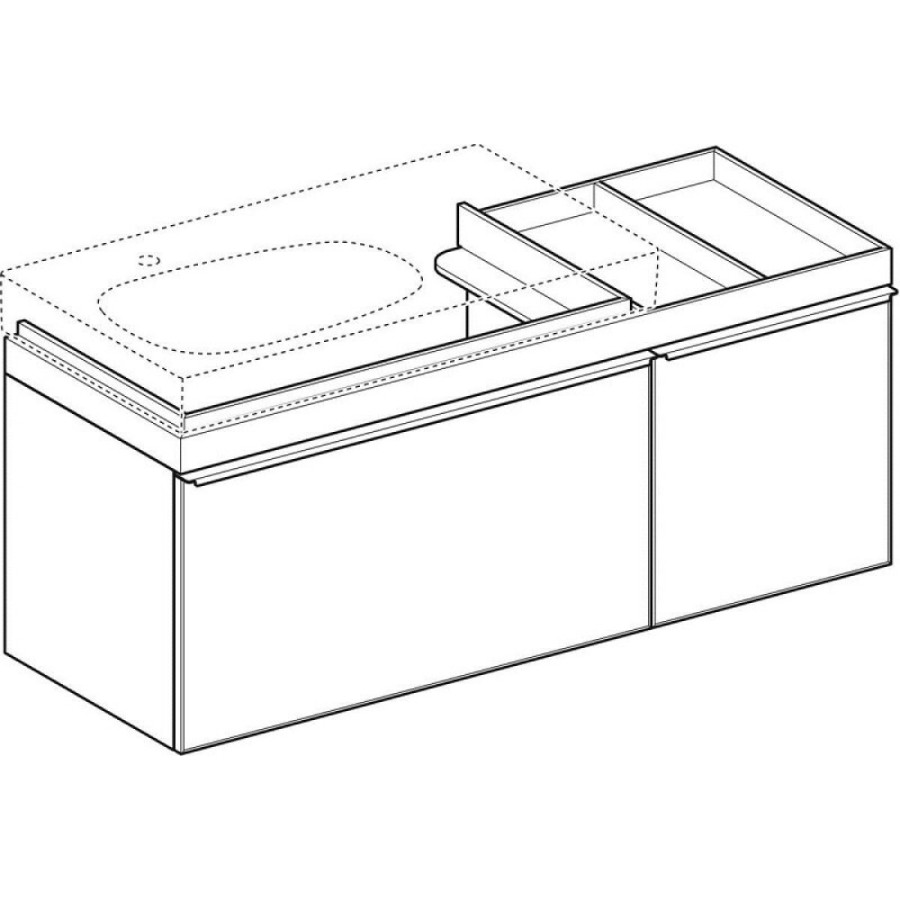 Тумба под раковину Geberit Citterio 500.567.JJ.1/500.568.JJ.1, 135 см, L/R, подвесная, цвет темный дуб