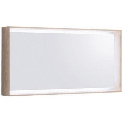 Зеркало Geberit Citterio 500.570.JI.1, 120 см, с LED подсветкой, цвет рамы светлый дуб