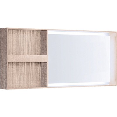 Зеркало-шкаф Geberit Citterio 500.571.JI.1, 135 см, с LED подсветкой, с полкой, цвет рамы бежевый дуб