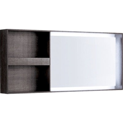 Зеркало Geberit Citterio 500.571.JJ.1, 135 см, с LED подсветкой, с полкой, цвет рамы темный дуб