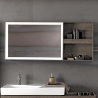 Зеркало Geberit Citterio 500.571.JJ.1, 135 см, с LED подсветкой, с полкой, цвет рамы темный дуб