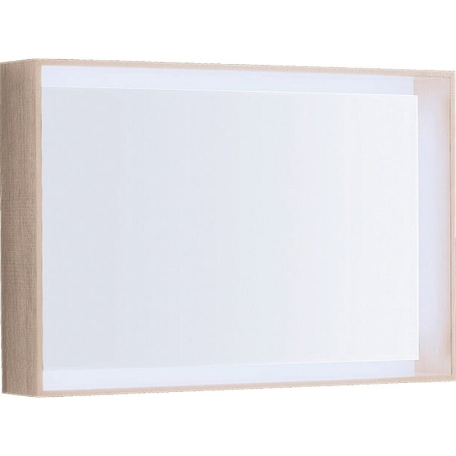 Зеркало Geberit Citterio 500.572.JI.1, 90 см, с LED подсветкой, цвет рамы светлый дуб