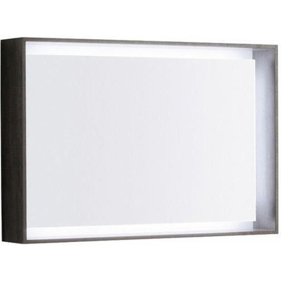 Зеркало Geberit Citterio 500.572.JJ.1, 90 см, с LED подсветкой, цвет рамы темный дуб