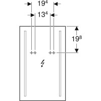 Зеркало Geberit Option 500.580.00.1, 40 см, с LED подсветкой, белое