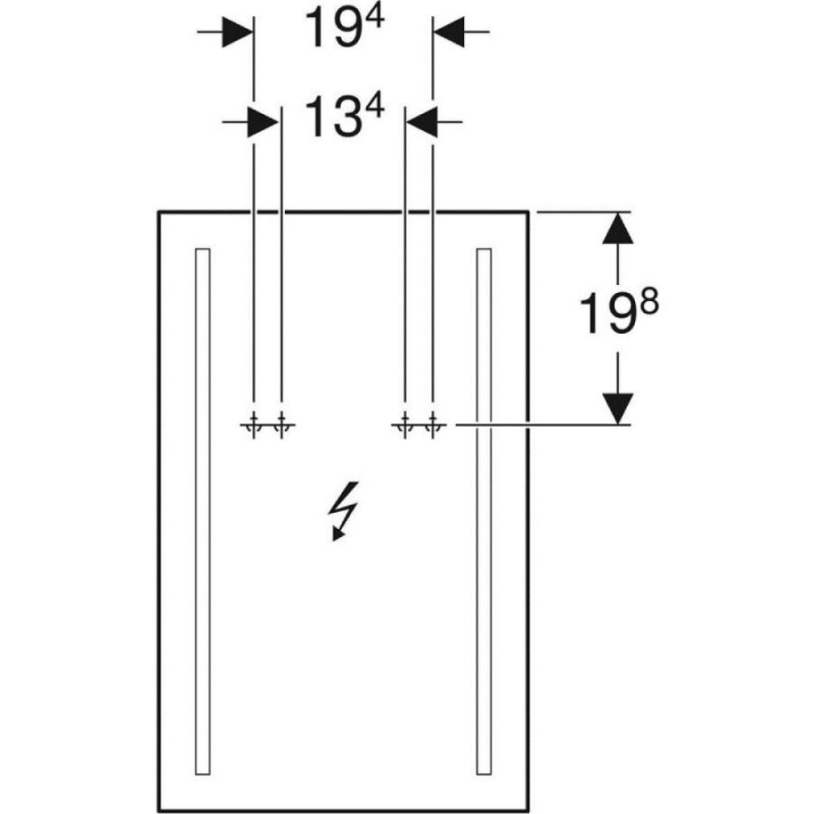 Зеркало Geberit Option 500.580.00.1, 40 см, с LED подсветкой, белое
