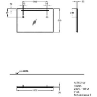 Зеркало Geberit Option 500.584.00.1, 100 см, с LED подсветкой, белое