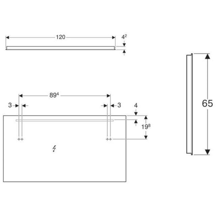 Зеркало Geberit Option Basic 500.585.00.1, 120 см, с LED подсветкой, белое