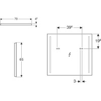 Зеркало Geberit Option Basic 500.587.00.1, 70 см, с LED подсветкой, белое