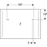 Зеркало Geberit Option Basic, 90 х 65 см, со светодиодной подсветкой, 500.589.00.1