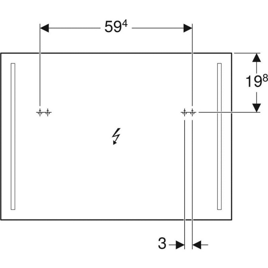 Зеркало Geberit Option Basic, 90 х 65 см, со светодиодной подсветкой, 500.589.00.1