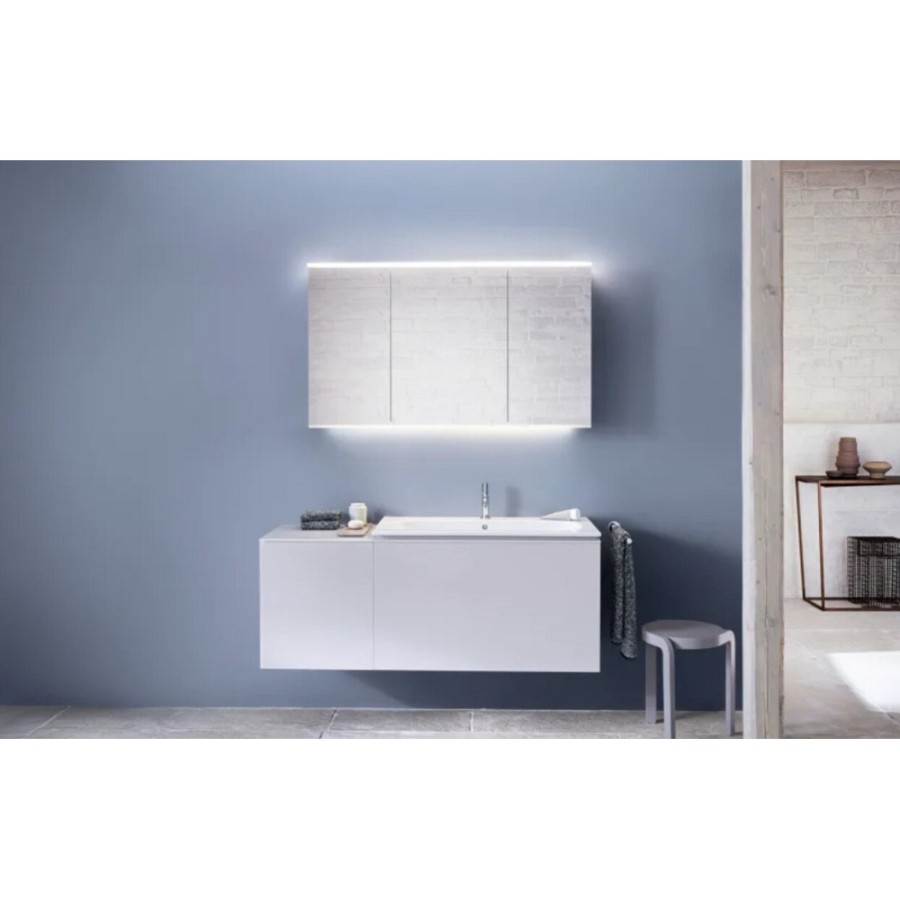 Зеркальный шкаф Geberit Option 500.594.00.1, 90 см, с LED подсветкой, цвет темно-серый