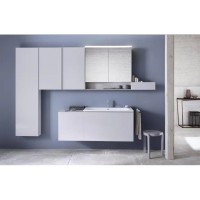 Тумба под раковину Geberit Acanto 500.608.01.2, 44,5 см, с сифоном, подвесная, белая